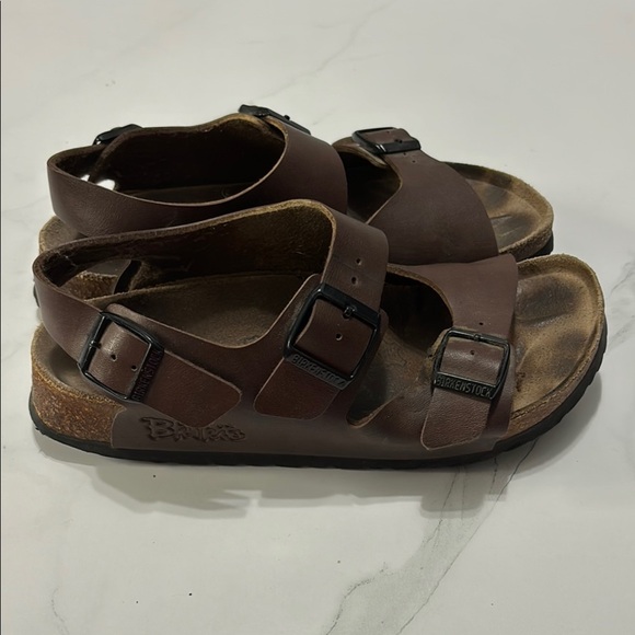 Birkenstock Brown Leather Sandals - Picture 2 of 6